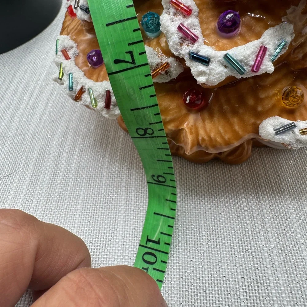 Gingerbread Christmas Tree with Multicolor Lights vintage handmade 9”X6”